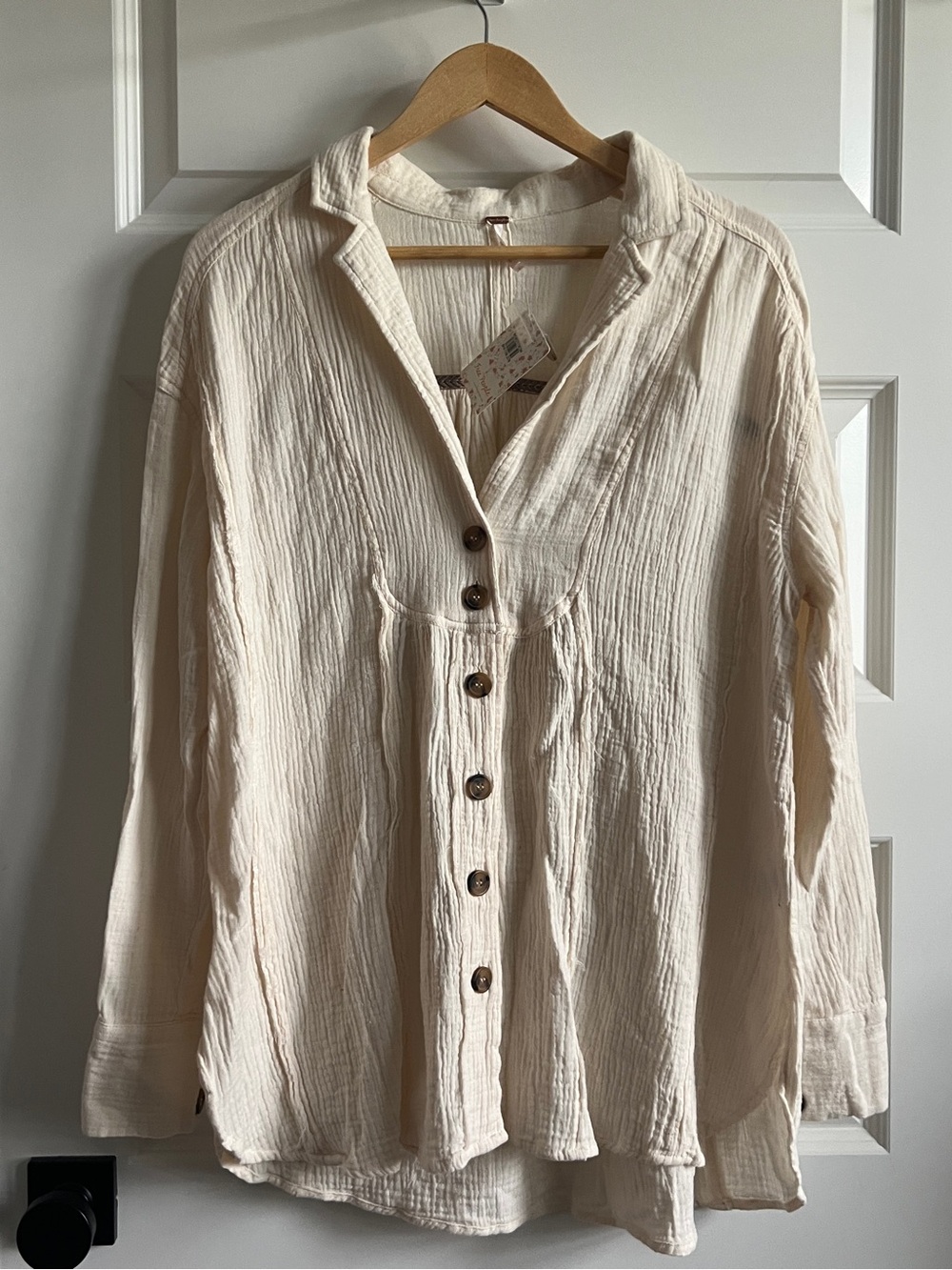 FREE PEOPLE Gauze Babydoll Tunic Oversized Small NWT